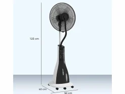 Aire Acondicionado, Ventilación | Ventilador con función de enfriamiento por agua, ventilador oscilante con nebulización, control remoto, 3 niveles de velocidad, tanque de 3 L