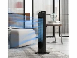 Aire Acondicionado, Ventilación | Ventilador de pedestal 3 velocidades, oscilación 70°, diseño compacto, 45 W, ABS, (31,5x31,5x117cm)