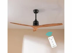 Aire Acondicionado, Ventilación * Ventilador de techo Cecotec EnergySilence Aero 5270 40W negro/madera Ø132 cm Color natural claro