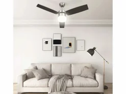 Aire Acondicionado, Ventilación * Ventilador de techo con luz con mando marrón oscuro 108 cm ES688622 Marru00f3n