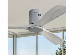 Ventilador de techo moderno - Ventilador de techo de 52" con 3 aspas - Motor de CC reversible y silencioso - Para sala de estar < OKWISH Best