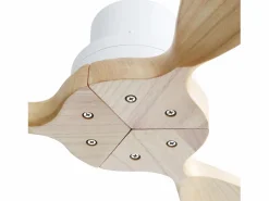 Aire Acondicionado, Ventilación * Ventilador de techo 52" sin luz, aspas de madera, 6 velocidades, control remoto, para sala y patio, (132x132x34,5cm) Blanco