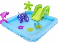 VidaXL Piscina hinchable Fantastic Aquarium tobogán + rociador de agua 86x239x206 cm < Bestway Discount