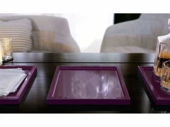 Presentación Y Servicio * Vladon Cuenco decorativo Maya, moderno Plato decorativo cuadrado, Zarzamora de alto brillo (20 x 1,8 x 20 cm) Violeta