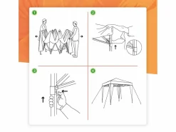 - Carpa Plegable 3x3 m Compact Azuk – Resistente al Agua – Vientos y Piquetas Fijación – Estructura de Acero – Cenador Jardín – Pérgola Playa – Exteriores < Wasabi Discount