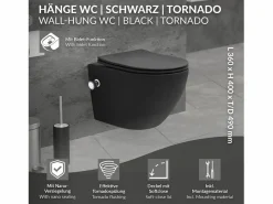 WC cerámico suspendido nanorecubrimiento función bidé corto 49cm softclose < LuxeBath Best