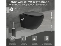 WC cerámico suspendido con función bidé y tornado largo 53,5 cm softclose < LuxeBath Outlet