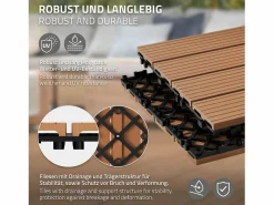44x Baldosas de exterior de WPC, , 30 x 30 cm, marrón claro, 4 m² < ECD Germany Sale