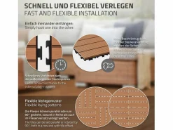 44x Baldosas de exterior de WPC, , 30 x 30 cm, marrón claro, 4 m² < ECD Germany Sale