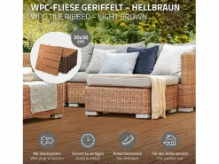 55x Baldosas de exterior de WPC, 30 x 30 cm, marrón claro, 5 m² < ECD Germany Sale
