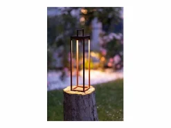 Zafferano - Farol solar para el hogar de 2 LED, 37,3 cm, lámpara de pared y mesa de 2 W con batería y sensor crepuscular, color < Hot