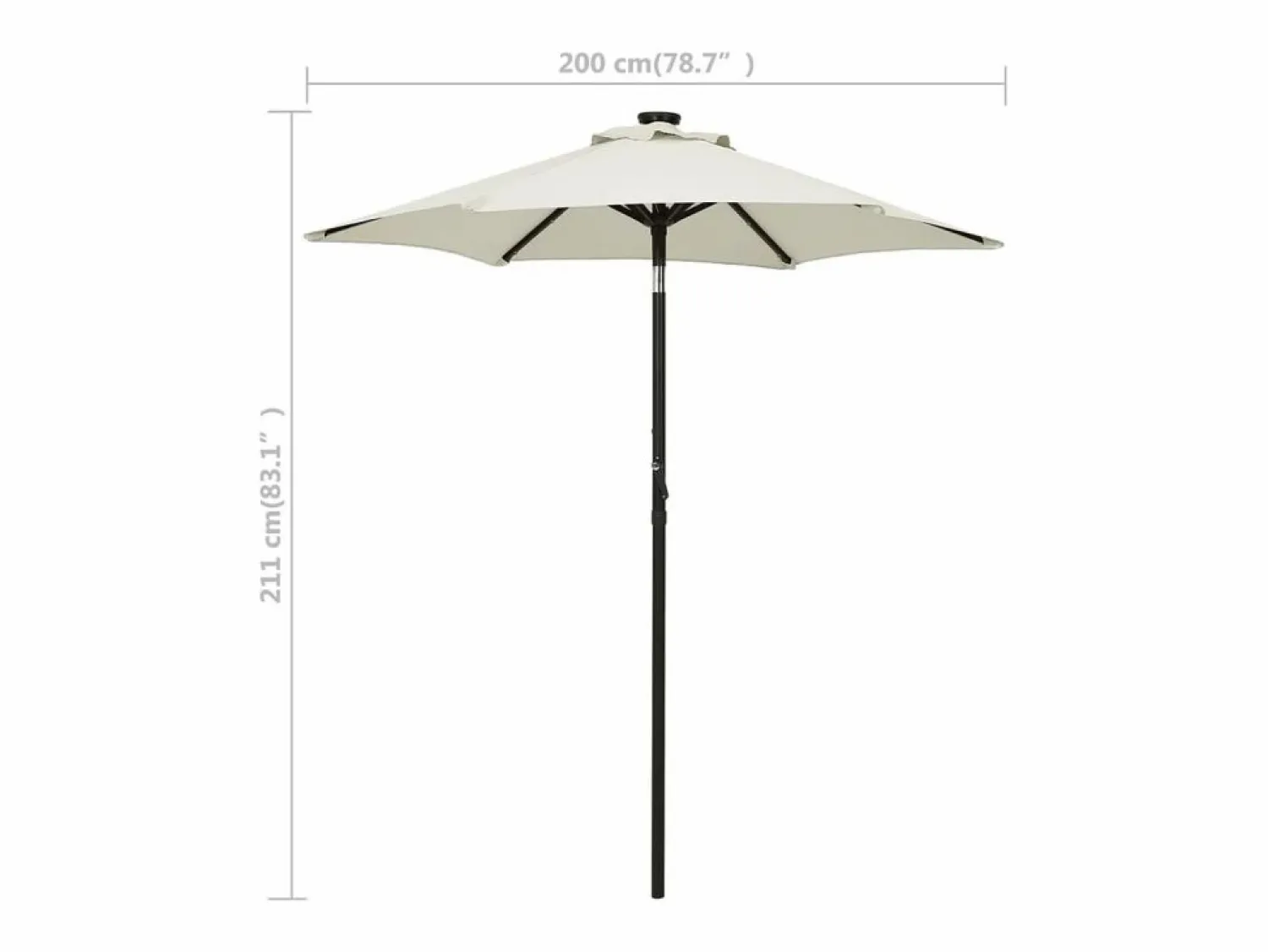 Zerdal Sombrilla de jardín con luces LED aluminio arena 200x211 cm < Garden Furniture New